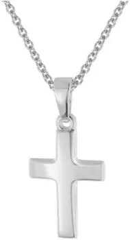 Trendor Kreuz-Anhänger Kinder Weißgold 333 + Silberkette (75691)