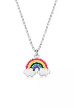 Elli Halskette Kinder Regenbogen Wolke Emaille 925 Silber (0103693017_36)