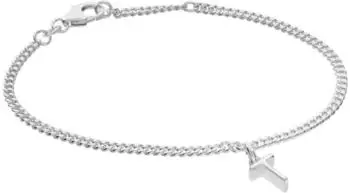 Trendor Mädchen-Armband Buchstabe T, 925 Silber rhodiniert (21590-T)