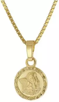 Trendor Engel-Anhänger Gold 333 mit vergoldeter Silberkette, Kinder (41162)
