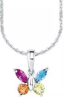 Amor Kette mit Anh&auml;nger "Schmetterling" mit Zirkonia (synth.)