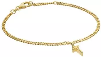 Trendor Mädchen-Armband Buchstabe T 925 Silber vergoldet (21602-T)