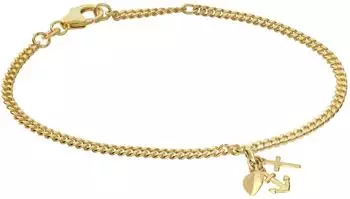Trendor Mädchen-Armband „Glaube, Liebe, Hoffnung" 925 Silber vergoldet (21621)