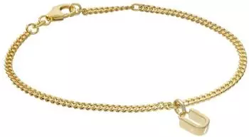 Trendor Mädchen-Armband Buchstabe U 925 Silber vergoldet (21602-U)