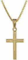 trendor 75274 Kreuz-Anh&auml;nger Gold 333 8 Kt. + Goldplattierte Silber-Halskette