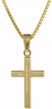 Trendor Kreuz-Anhänger Gold 333 + goldplattierte Silber-Halskette 40cm (75274-40)