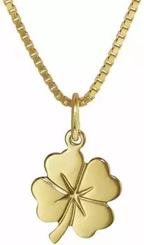 Trendor Kleeblatt Anhänger Gold 333 (8 Karat) + goldplattierte Halskette 42cm (35922-42)