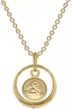 Trendor Taufring mit Amor Gold 333/8K, goldplattierte Silberkette, 40cm (15994-40)