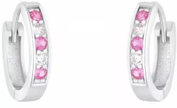 Amor Creolen 2021270 mit Zirkonia (synth.), Silber 925, rosa (2021270)