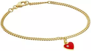 Trendor Mädchen-Armband mit Herz-Anhänger 925 Silber vergoldet (21620)