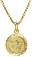 trendor 41282 Schutzengel Anh&auml;nger Gold 333 mit vergoldeter Silber-Halskette