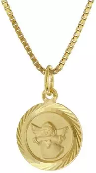Trendor Schutzengel Anhänger Gold 333 mit vergoldeter Silber-Halskette 40cm (41282-40)