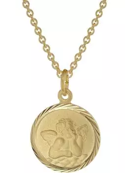 Trendor Kinder-Halskette mit Schutzengel Anhänger, gold auf silber, 38cm (39030-38)