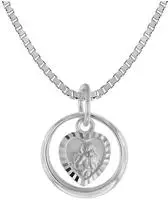 trendor 39577 Taufkette 925 Silber Taufring mit Engelherz