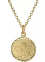 trendor 39030 Kinder-Halskette mit Schutzengel Anh&auml;nger Gold auf Silber