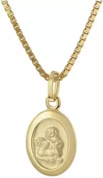 Trendor Kinder-Anhänger Schutzengel Gold 333 an vergoldeter Silberkette (28466-40)