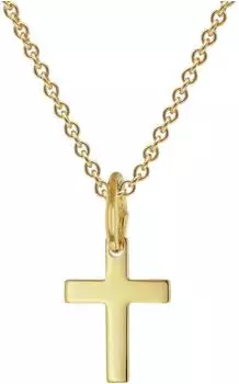 Trendor Kreuz-Anh&auml;nger 333 Gold mit vergoldeter Silberkette, Kinder, 40cm (28967)
