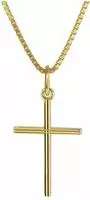 trendor 08496 Kreuz-Anh&auml;nger Gold 333 mit goldplattierter Halskette