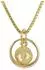 Trendor Taufring Babyfüße 585/14 Karat Gold mit vergoldeter Kette 38cm (75395-38)
