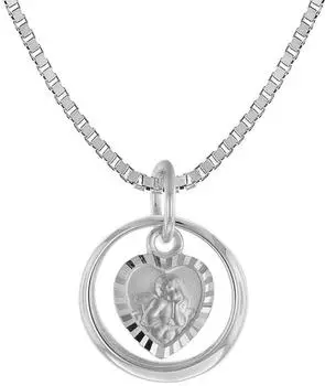 Trendor Taufkette Taufring mit Engelherz, 925 Silber, 42cm (39577-42)
