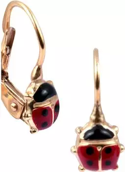 FAVS Little Friends Kinderohrring 375er Gelbgold, gold/rot/schwarz (89149339)