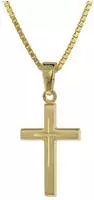 trendor 75274 Kreuz-Anh&auml;nger Gold 333 8 Kt. + Goldplattierte Silber-Halskette