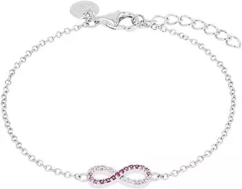 Tom Tailor Armband mit Infinity-Anh&auml;nger, Sterling Silber 925, Zirkonia, M&auml;dchen (2100590)