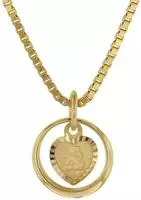 trendor 75120 Taufring mit Amorherz Gold 585 an goldplattierter Silberkette