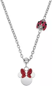 Disney Lucky Minnie Halskette Edelstahl, silber/rot (N600605RRL)