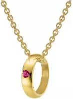 trendor 39460 Anh&auml;nger Taufring Gold 333 mit Rubin an goldplattierter Kette