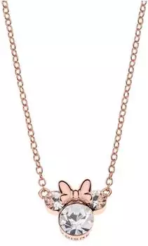 Disney Minnie Mouse Kinderkette Silber/Ros&eacute;gold, 925er Silber, 1 Kristall (NS00003PRWL-157C)