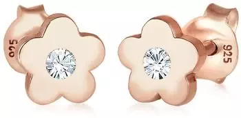 Elli Ohrstecker Blume Kristall, Kinder, 925 Silber rosegold (301431518)