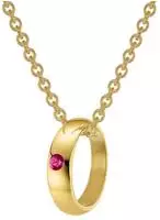 trendor 75401 Taufring mit Rubin Gold 585 / 14 Karat mit plattierter Kette