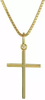 Trendor Kreuz-Anhänger Gold 333 mit goldplattierter Halskette 42cm (08496-42)