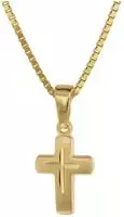 trendor 75273 Kreuz-Anh&auml;nger f&uuml;r Kinder Gold 585 (14 Kt.) + Plattierte Kette