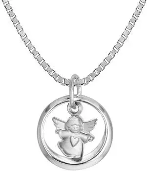 Trendor Taufkette Taufring mit Engel, 925 Silber (39446-42)