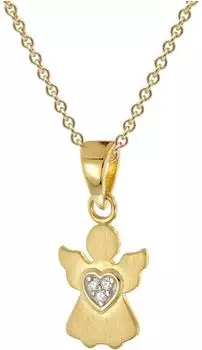 Trendor Engel-Anhänger Gold 333 mit vergoldeter Silberkette, Kinder, 42cm (28974-42)