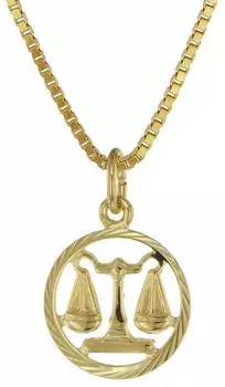 Trendor Kinder Sternzeichen Waage, 333 Gold, goldplattierte Kette (75990-10)