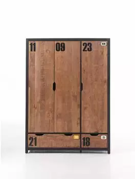 Vipack Alex Kleiderschrank Kiefer/MDF, Beige Industrie, 148cm (95412608-0)