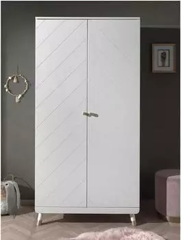 Vipack Billy Kleiderschrank 2 Türen, satin weiß