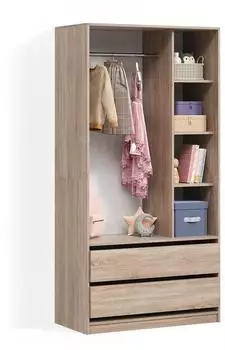 Livinity Trento Kinderkleiderschrank Sonoma Eiche, 100x200x50cm, 7 Fächer (800001620240)