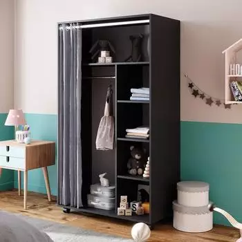 VICCO Doros Kinder-Kleiderschrank grau, 100x168cm (40634)