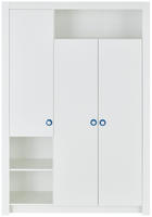 Begabino Dreht&uuml;renschrank "Paula Kinderzimmerschrank Kleiderschrank" 3-trg. Wei&szlig;,
