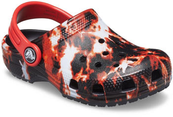 Crocs Classic Bleach Dye Clog Kids Schwarz Rot