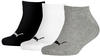 Puma 3er Pack Kinder Sneakersocken grau weiß schwarz 31-34