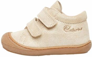 Naturino Cocoon VL-Lauflernschuhe Veloursleder Glitter-Optik gold