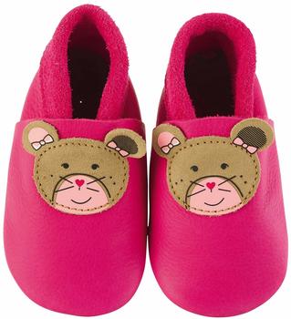 Sterntaler Baby-Krabbelschuh Leder flache Hausschuhe magenta