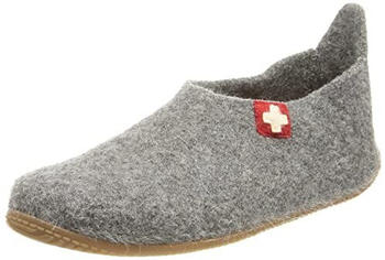 Living Kitzbühel Slipper Schweizer Kreuz Hausschuh grau