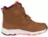caramel brown/salmon pink/burgundy red