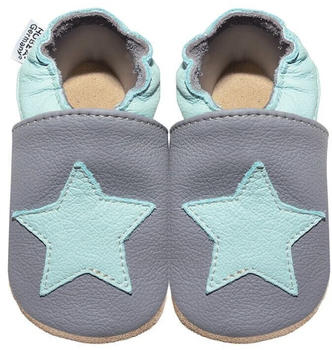 HOBEA-Germany Leder-Krabbelschuhe Stern grau